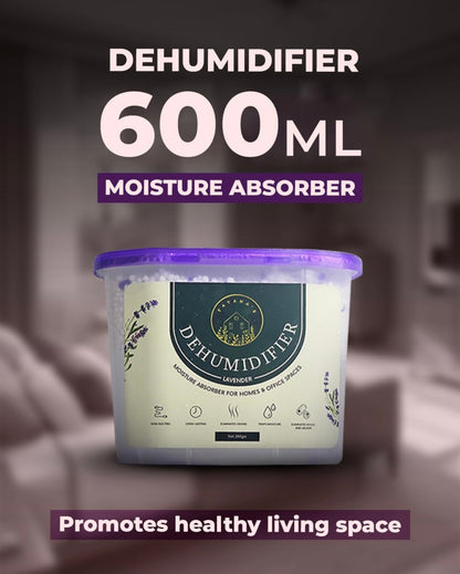 Fataha's Lavender Dehumidifier - 600ML- Effective Dampness Control, Mold Prevention, Odor control, Abrorbs Moisture - Ideal for Kitchen Bathrooms, Bedrooms, Closet, Long-Lasting Freshness! (Pack of 10)